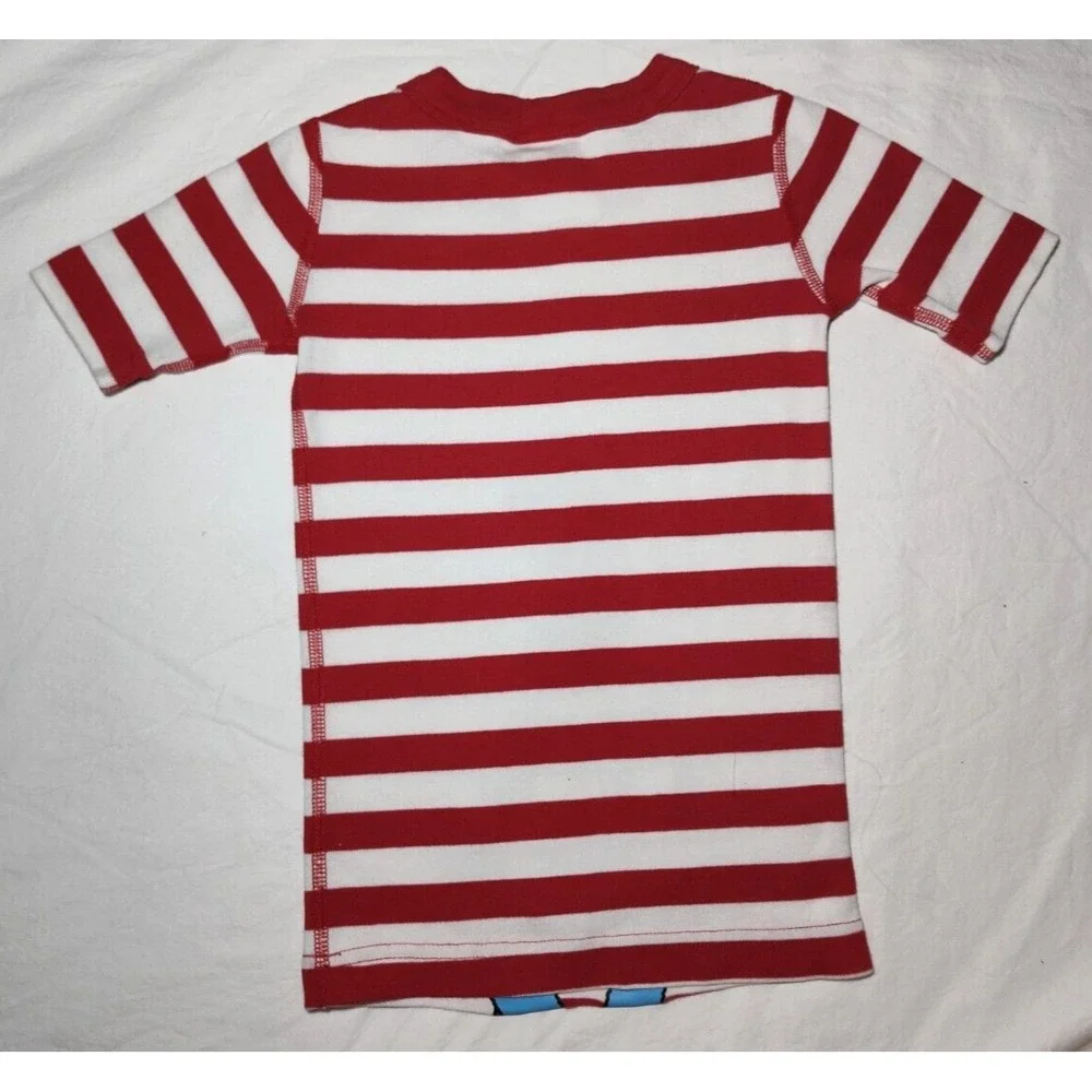 Hanna Andersson Where's‎ Waldo Sz 5 Red White Stripe Organic Cotton Pajama Top